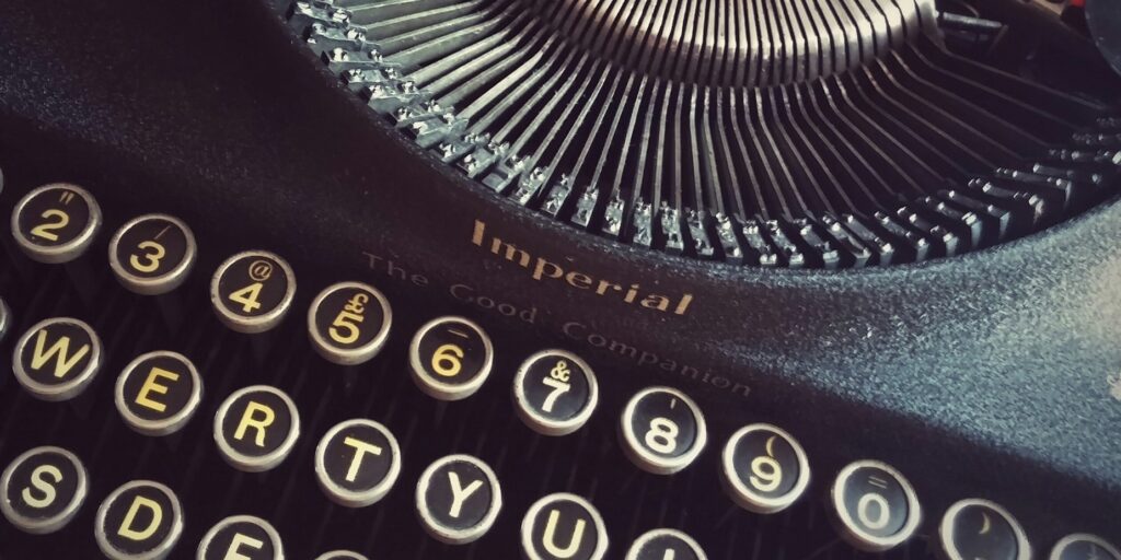 Close-up of a classic typewriter