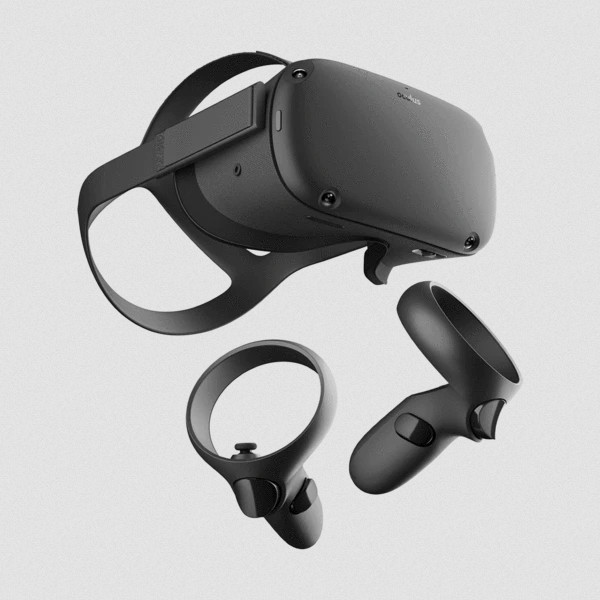 Oculus Quest headset and controllers