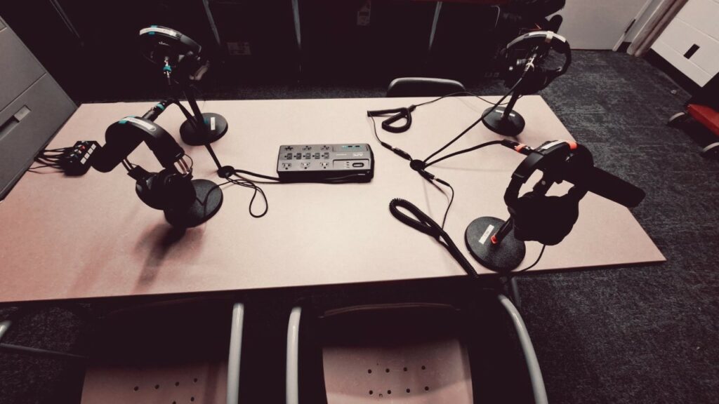 Flex-studio podcasting setup