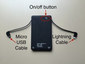 Fone Saver chargers and on/off button