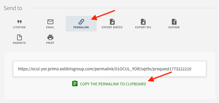 Permalink in OneSearch