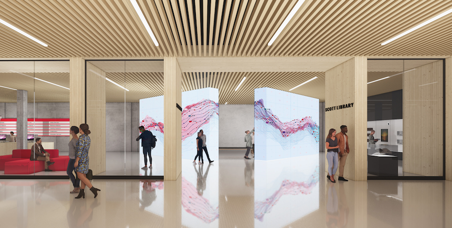 Future entrance to Scott Library.