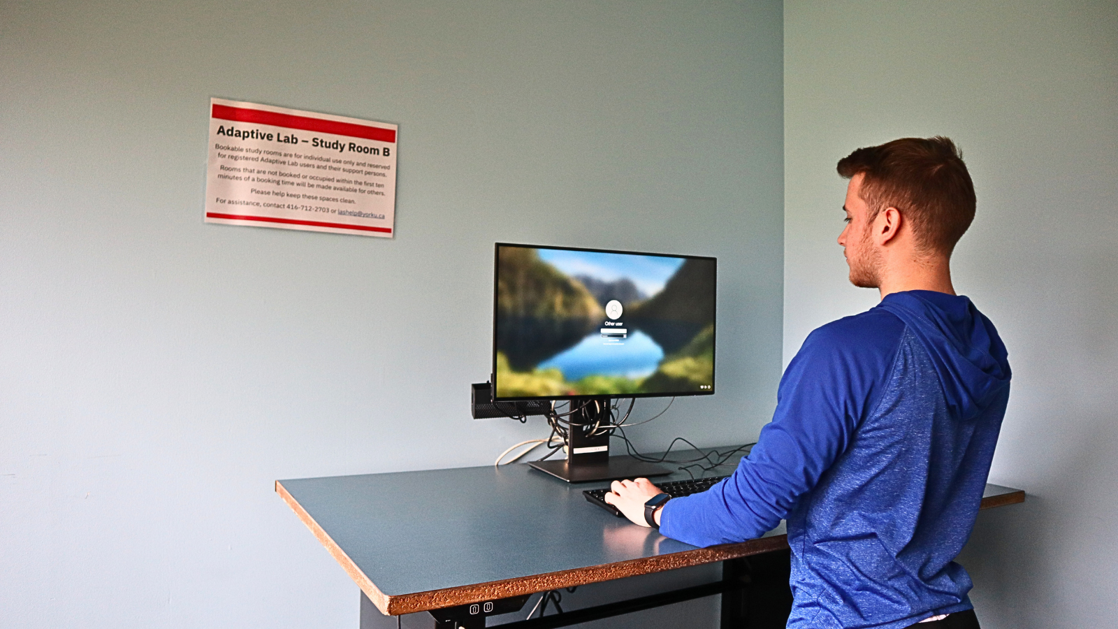Student in Adaptive Lab on computer